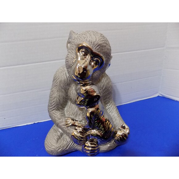 NEW Mother Monkey & Baby Figurines Statue Ape Chimp - Picture 7 of 7